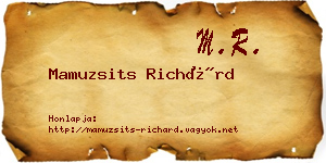 Mamuzsits Richárd névjegykártya