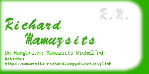 richard mamuzsits business card